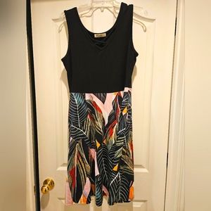 Moyabo Women's V Neck Criss Cross Midi Dress XL